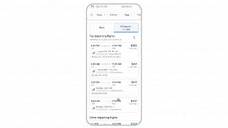 Nova aba Cheapest exibe as buscas  mais baratas encontradas. Imagem: Google/Reprodução